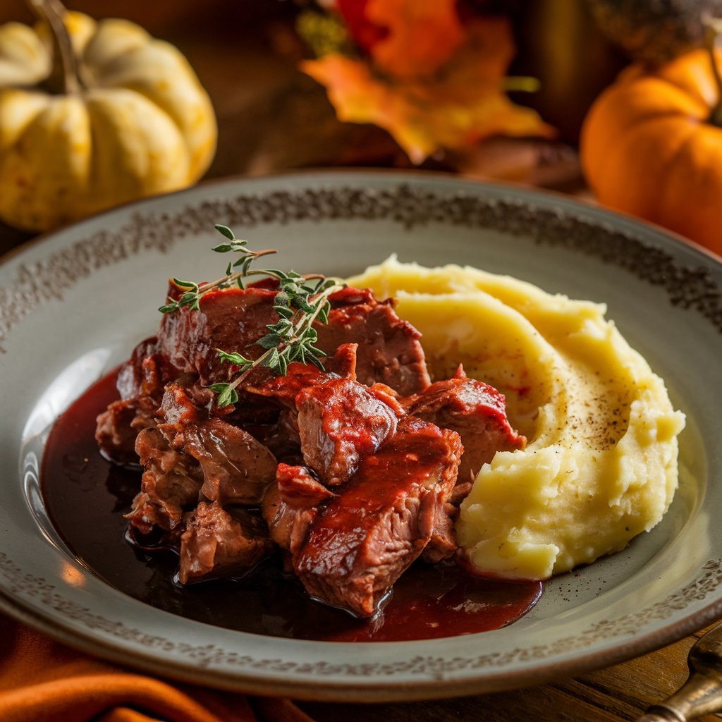 Stufato di Cervo al Vino Rosso: Ricetta Perfetta per un’Elegante Cena Autunnale